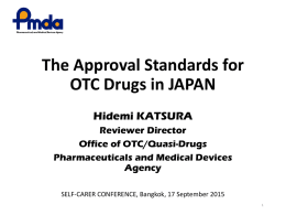 Approval Standards for OTC drugs