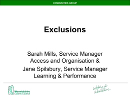Exclusions - Sarah Mills and Jane Spilsbury