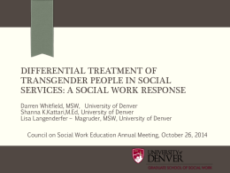 Differential Treatment of Transgender People in Social Services: A