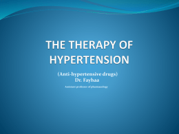 THE THERAPY OF HYPERTENSION
