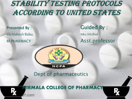 stability testing protocols according to united states