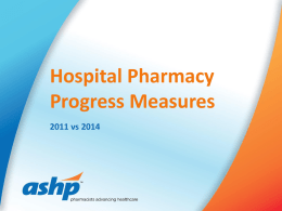 PAI Hospital Pharmacy Progress Measures