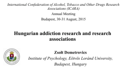 Addiction Research Centers in Hungary Eötvös Loránd University