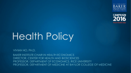 Health Policy - Rice University`s Baker Institute