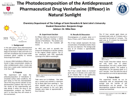 The Photodecomposition of the Antidepressant Pharmaceutical