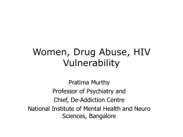 Women, Drug Abuse, HIV vulnerability