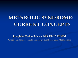 Metabolic Syndrome - Culprits - Josephine Carlos