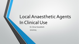 Local Anaesthetic Agents In Clinical Use