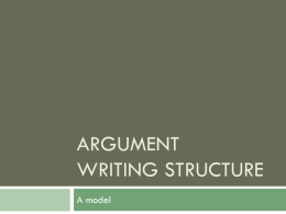 Writing Structure