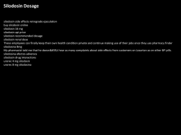 Silodosin Drug Profile - Silodosin 8 Mg Capsule