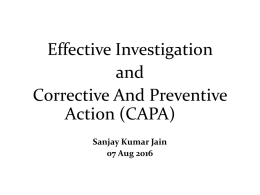 Investigation and CAPA system