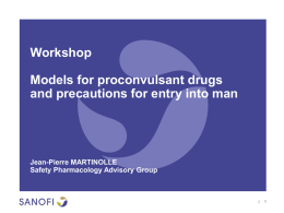 Models for proconvulsant drugs and precautions for