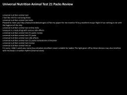 Universal Nutrition Animal Test Results