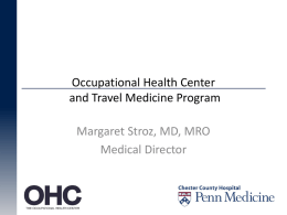 Occupational Health Center and Travel Medicine Program