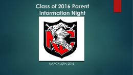 Class of 2016 Information Night