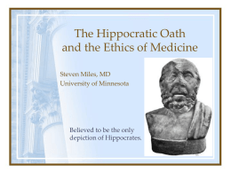 The Hippocratic Oath - University of Minnesota