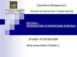 Chapter 2 – Operations Strategy