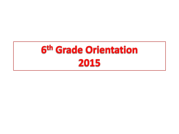 6th Grade Orientation 2015