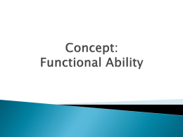 Concept: Functional Ability