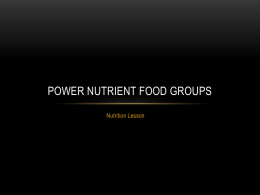 Power Nutrient Food Groups