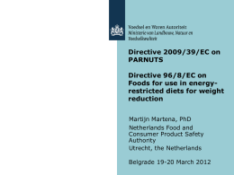 Directive 96-8-EC on Foods for use