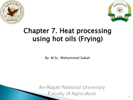 Heat processing using hot oils (Frying) - E-Learning/An