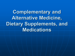 14. Complementary and Alternative Medicine