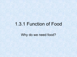 1.3.1 Function of Food