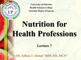 Fundamentals of Nutrition - Lightweight OCW University of Palestine