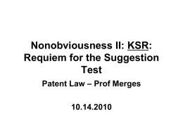 Nonobviousness II: Requiem for the Suggestion Test