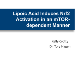 Enantiomers of Lipoic Acid Differentially Affect Nrf2 Activation