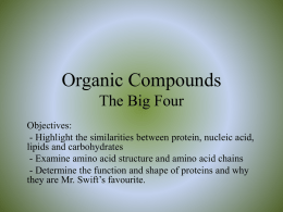Organic Compounds The Big Four