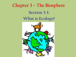 Chapter 3 * The Biosphere