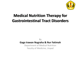 Medical Nutrition Therapy of Gastrointestinal Disorder