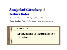 Analytical Chemistry Lecture Note