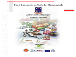 Food Composition Tables for Bangladesh