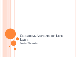 Chemical Aspects of Life Lab 3