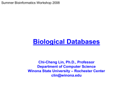 NCBI genome database - Winona State University