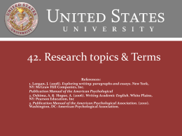 Research Topics and Terms - United States University