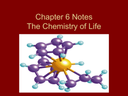 Chapter 2 Notes The Chemistry of Life