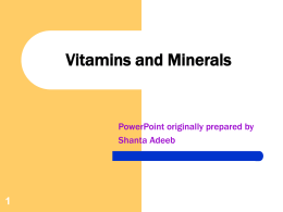 Vitamins and Minerals - Food Science, Rutgers SEBS