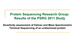 The ABRF Edman Sequencing Research Group 2009 Study