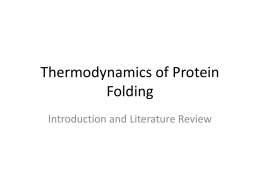 Thermodynamics of Protein Folding