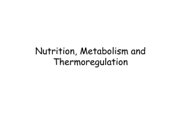 Nutrition, Metabolism and Thermoregulation