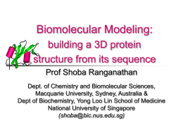 Shoba Ranganathan - BioInformatics Center, NUS