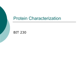 Protein Characterization - MCCC Faculty & Staff Web Pages