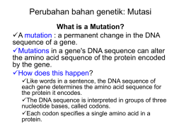 Perubahan bahan genetik: Mutasi