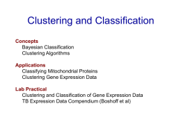 Clustering versus Classification