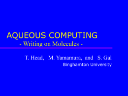 AQUEOUS COMPUTING - Writing on Molecules