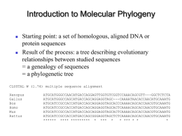 introduction to molecular phylogeny - PRABI